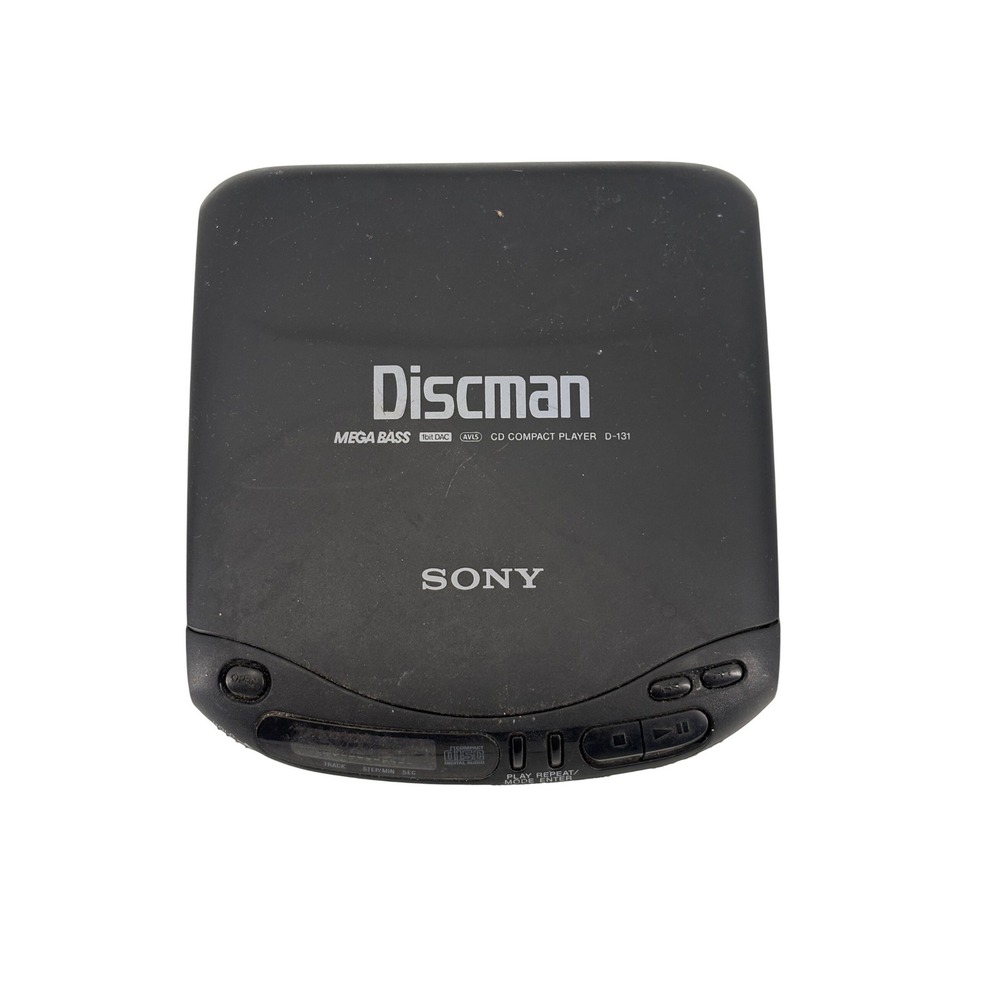 Sony Discman D-131 Portable CD Player Black‎ Mega Bass AVLS Vintage 1994 Parts